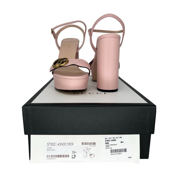 Gucci Women's 573021 GG Marmont Leather Platform Sandals - Picture 8 of 9